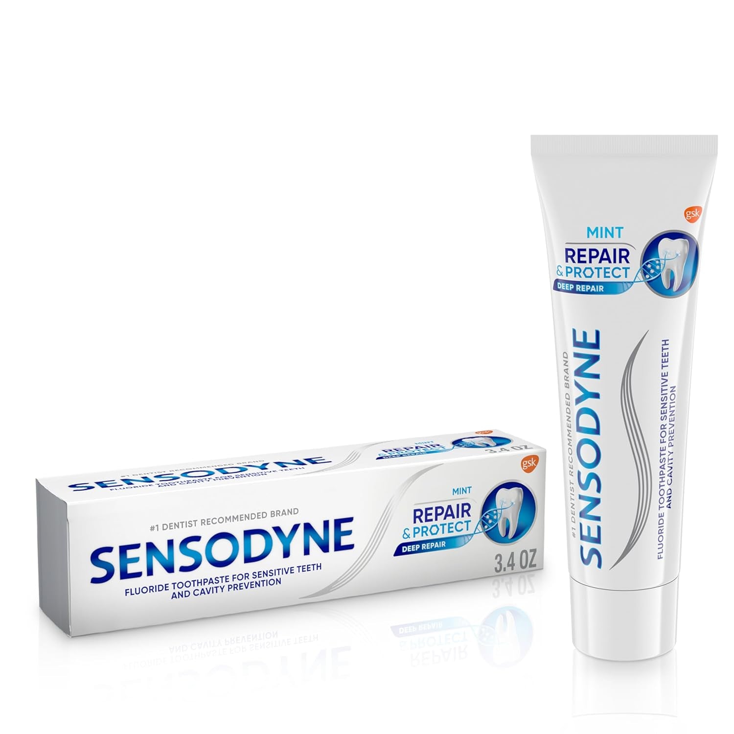 Repair and Protect Whitening Toothpaste, Toothpaste for Sensitive Teeth and Cavity Prevention, 3.4 Oz (Pack of 2)