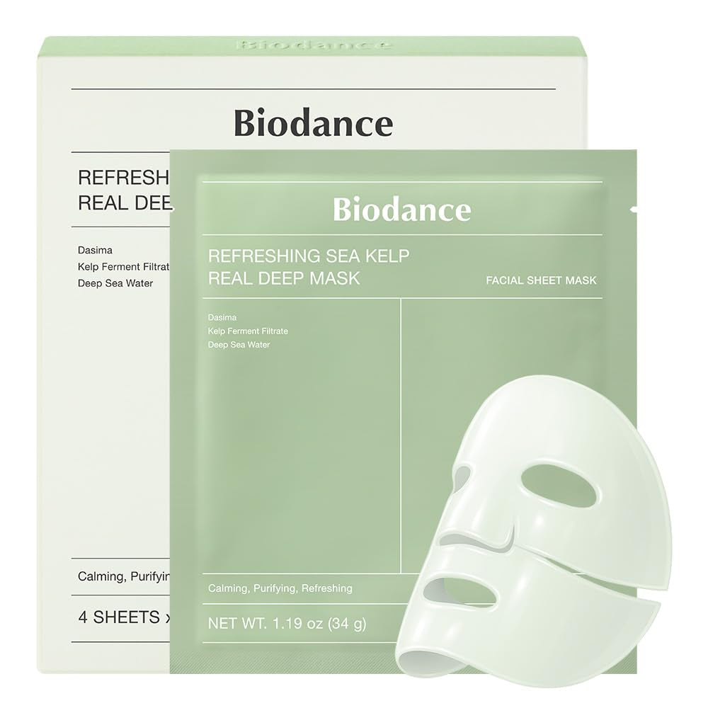 Bio-Collagen Real Deep Mask, Hydrating Overnight Hydrogel Mask, Pore Minimizing, Elasticity, Plumping Improvement, Korean Skincare, Stocking Stuffers for Teen Girls | 1.19Oz(34G) X 4Ea