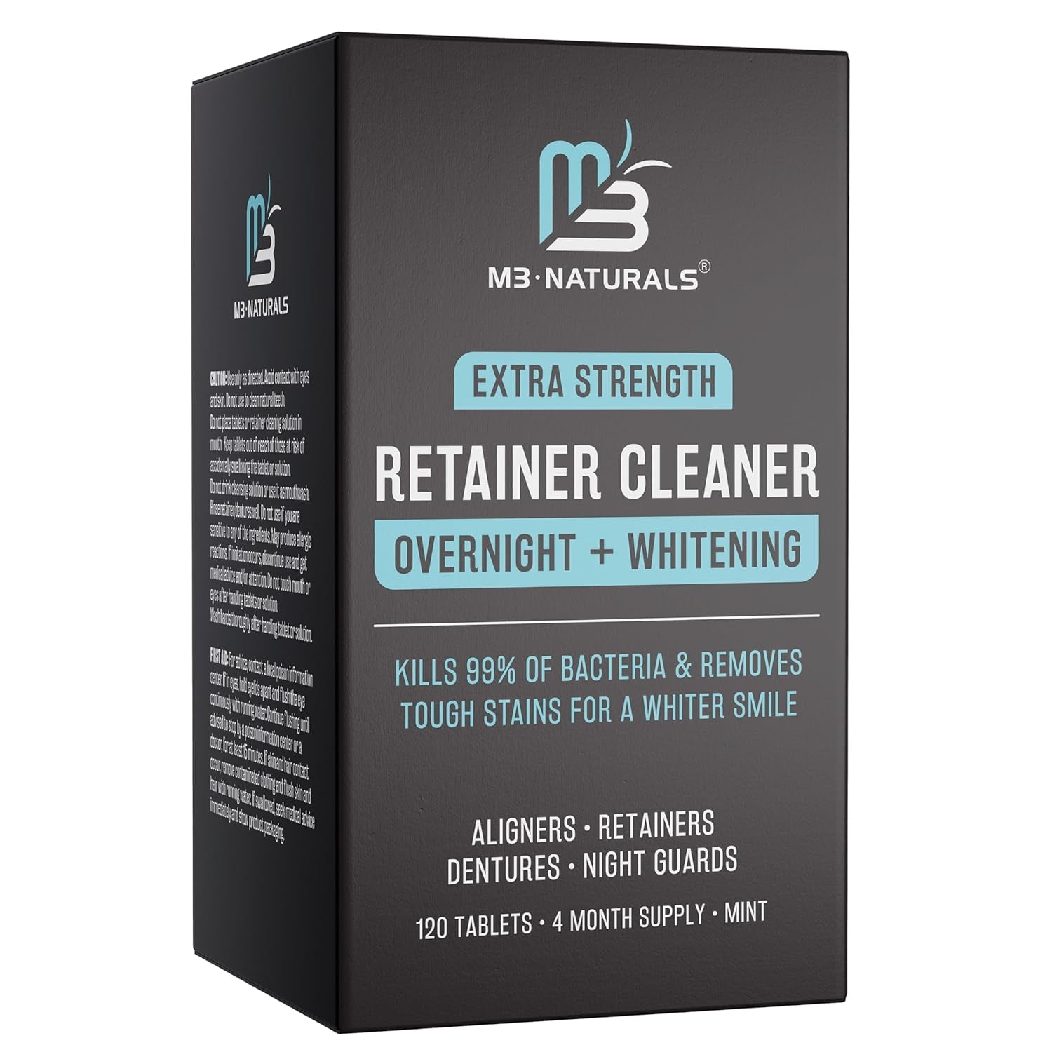 Retainer Cleanser Tablets Invisalign Cleaner, Removes Odors Discoloration Stains and Plaque 4 Month Supply Denture Cleansers Retainers Mouth Guards Denture Bath Mint by