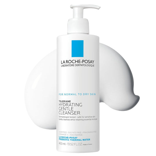 Toleriane Hydrating Gentle Face Cleanser, Hydrating Facial Cleanser with Niacinamide + Ceramides, Daily Face Wash for Dry Skin to Normal Skin, Sensitive Skin Tested, Fragrance Free