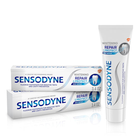 Repair and Protect Whitening Toothpaste, Toothpaste for Sensitive Teeth and Cavity Prevention, 3.4 Oz (Pack of 2)
