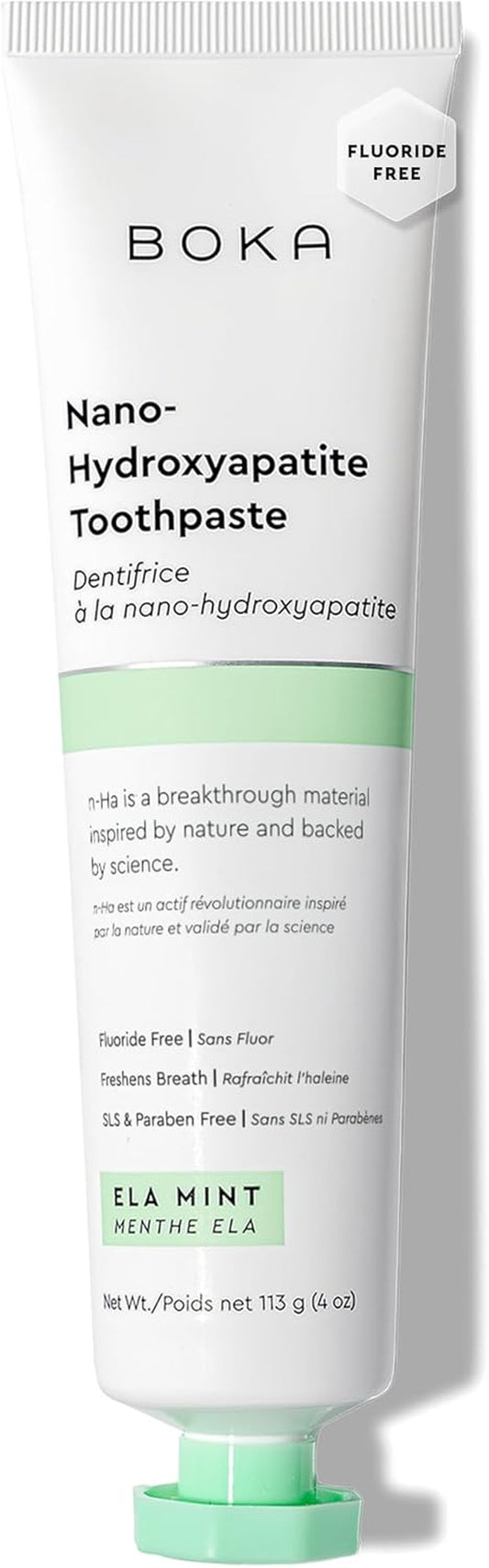 Fluoride Free Toothpaste, Nano Hydroxyapatite Toothpaste, Appropriate for Sensitive Teeth - for Adult, Kids Oral Care - Ela Mint Flavor, 4 Fl Oz 1Pk US Manufactured