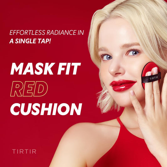 Mask Fit Red Cushion Foundation | Full Coverage, Weightless, Skin Fit, Satin Glow Finish, Korean Makeup BB Foundation, Beauty, Tattoo Cover Up, Buildable (#23N Sand, 0.63 Fl Oz)