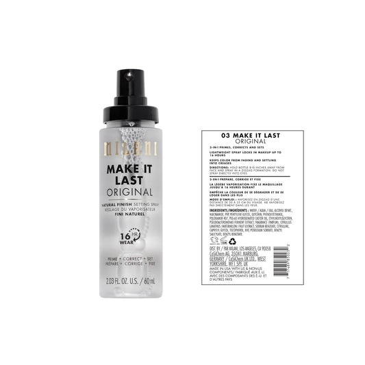 Setting Spray + Primer, Make It Last Original - Natural Finish with Niacinamide for Hydration, Setting Spray for Makeup and Face Primer, 3-In-1 Prime + Hydrate + Set, 2.03 Fl. Oz