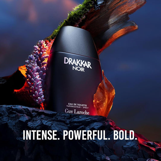 Guy Laroche Drakkar Noir Iconic Designer Fragrance - Intense & Powerful Eau De Toilette - Fougere Blend & Aromatic Spices - Long Lasting Mens Cologne - Day and Evening Scent