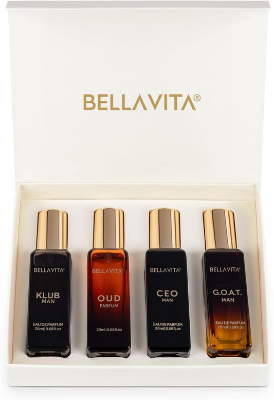 Long Lasting Perfume Gift Set for Man | 4X20Ml | Gifts for Men | Woody, Citrusy, Oud, Premium Fragrance Scent | KLUB, OUD, CEO, G.O.A.T