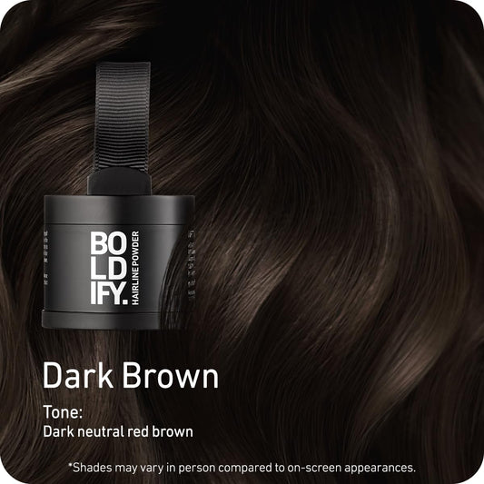 Hairline Powder - Root Touch up Hair Color for Gray Coverage - Bald Spot Concealing Hair Powder for Women & Men - 48-Hour Stain-Proof - Dark Brown