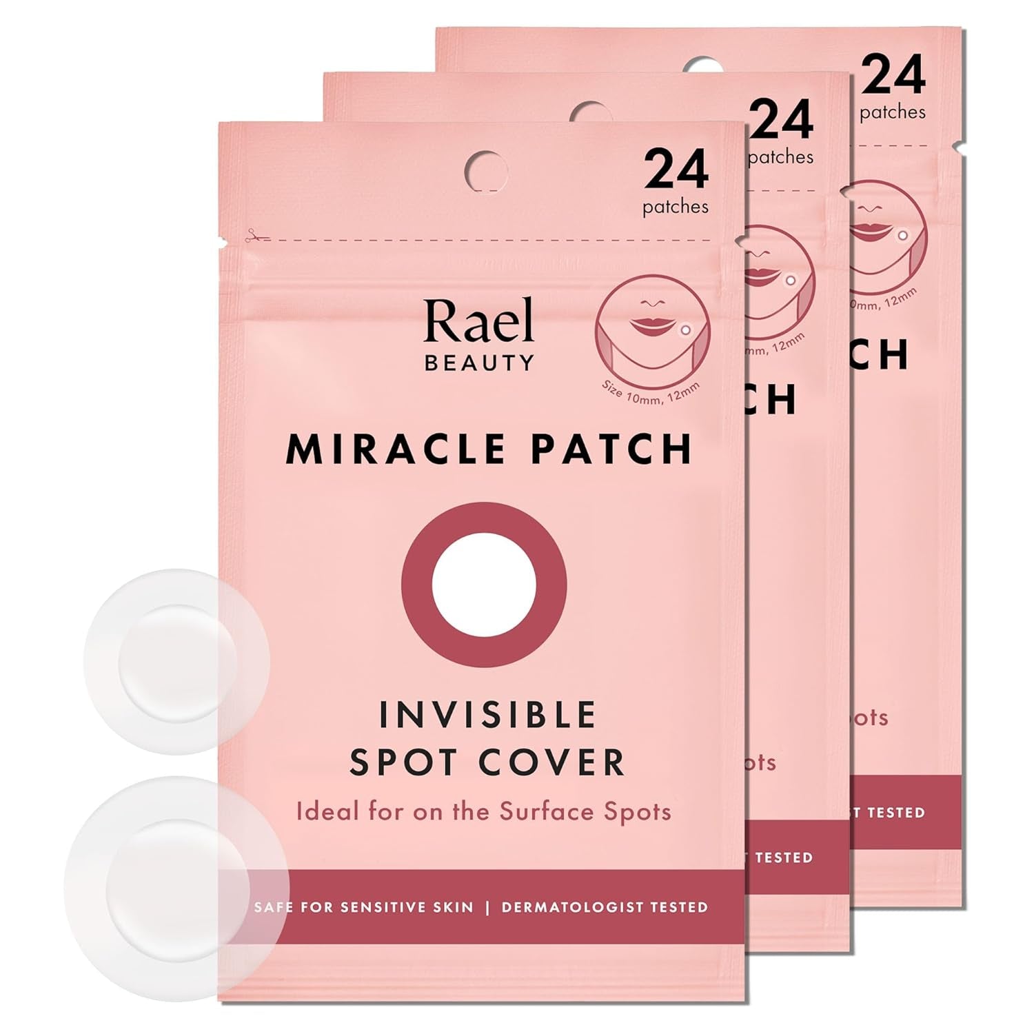 Pimple Patches, Miracle Invisible Spot Cover - Hydrocolloid Acne Patch, Treatment for Breakouts, Absorbs Zits & Blemish, Korean Skin Care, 2 Sizes (96 Count)