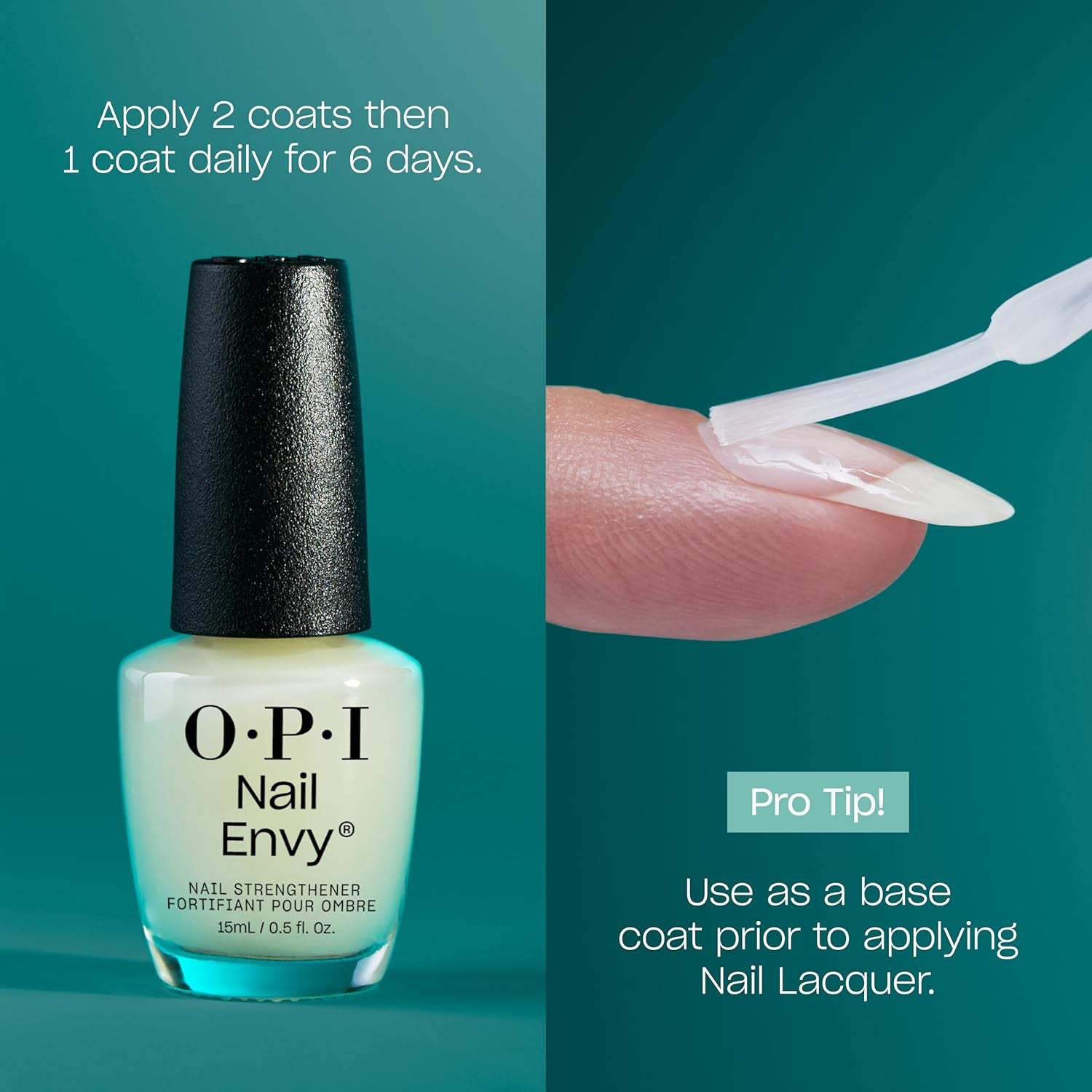 Nail Envy Nail Strengthener | Clear & Opaque Crème Nail Polish Treatment | Strengthen Weak & Thin Nails