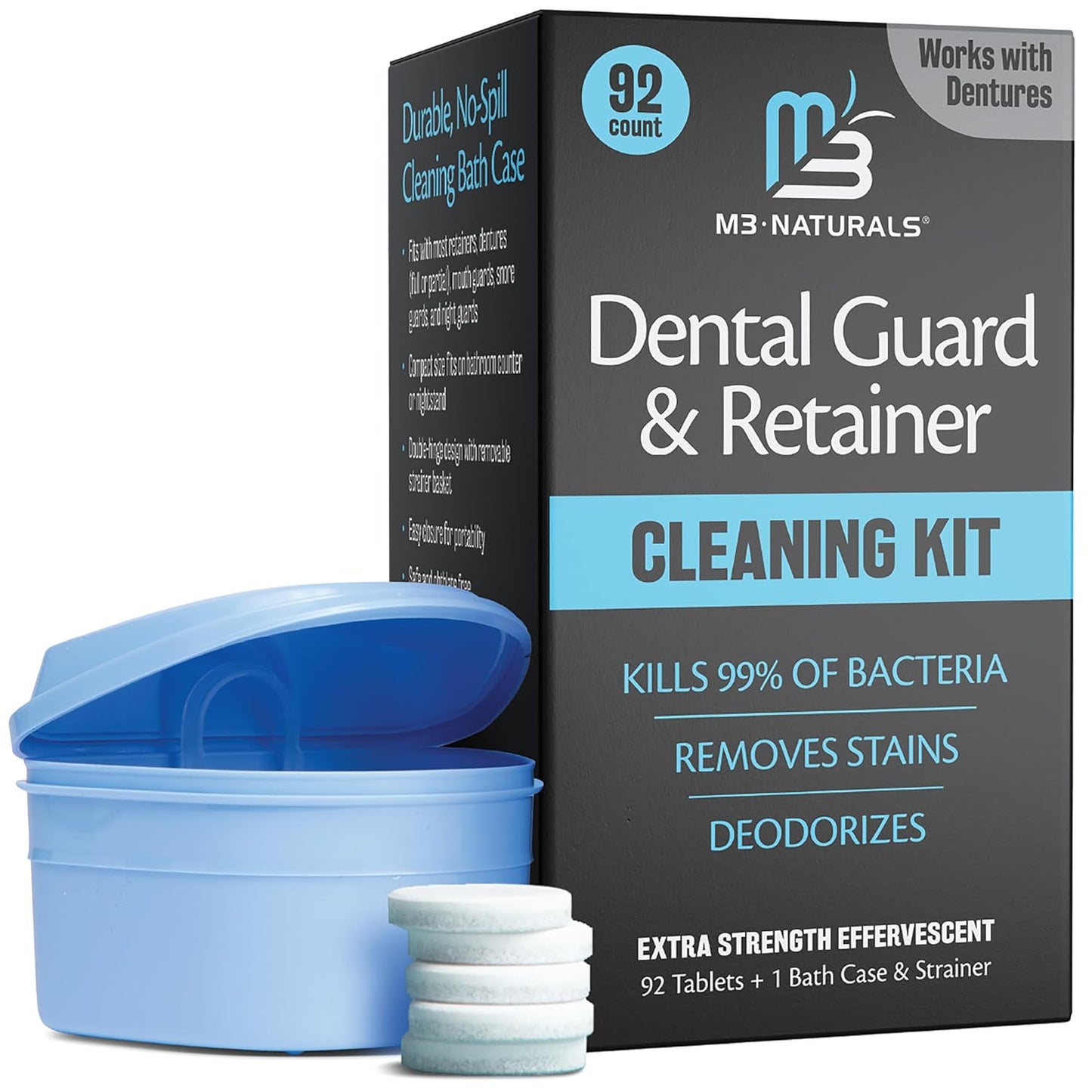Retainer Cleanser Tablets Invisalign Cleaner, Removes Odors Discoloration Stains and Plaque 4 Month Supply Denture Cleansers Retainers Mouth Guards Denture Bath Mint by