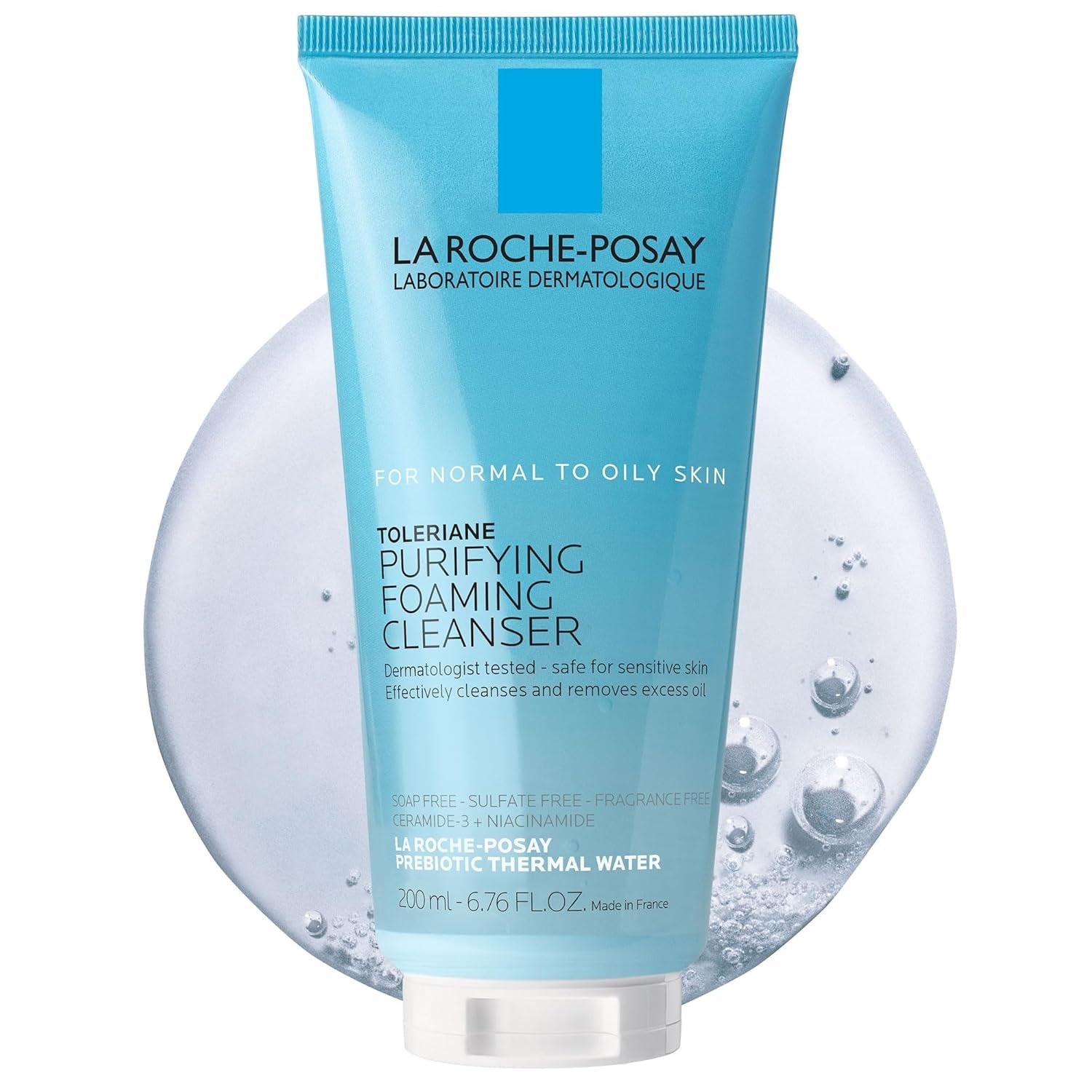 Toleriane Purifying Foaming Facial Cleanser, Oil Free Face Wash for Women & Men with Niacinamide + Ceramides, Pore Cleanser Safe for Sensitive Skin, Won’T Dry Out Skin, Soap Free