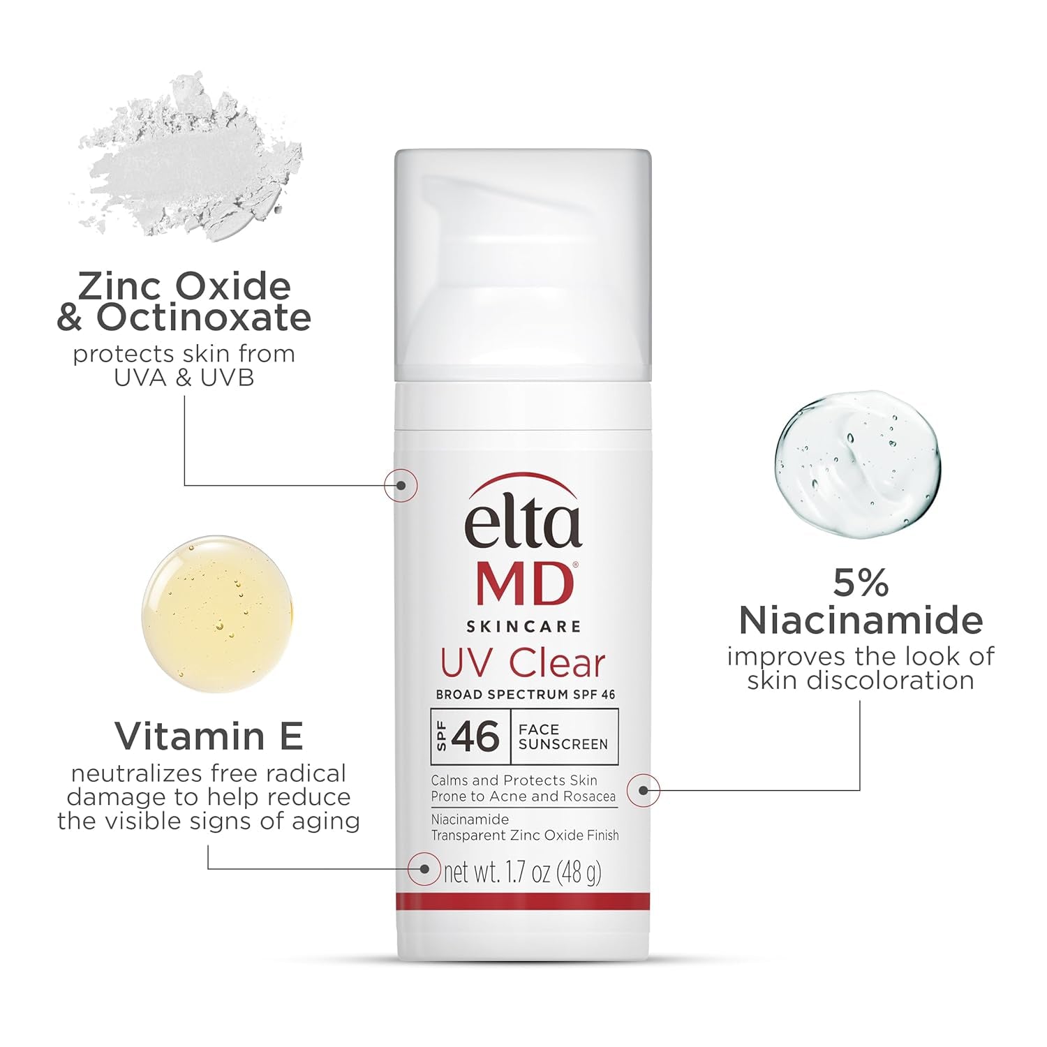 UV Clear Face Sunscreen SPF 46, Oil-Free Sunscreen with Zinc Oxide, Dermatologist Recommended